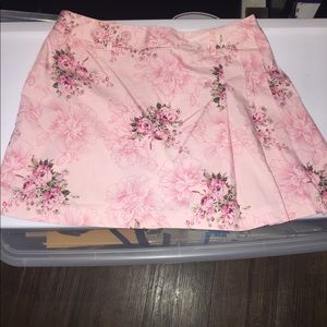 pink flower Skort